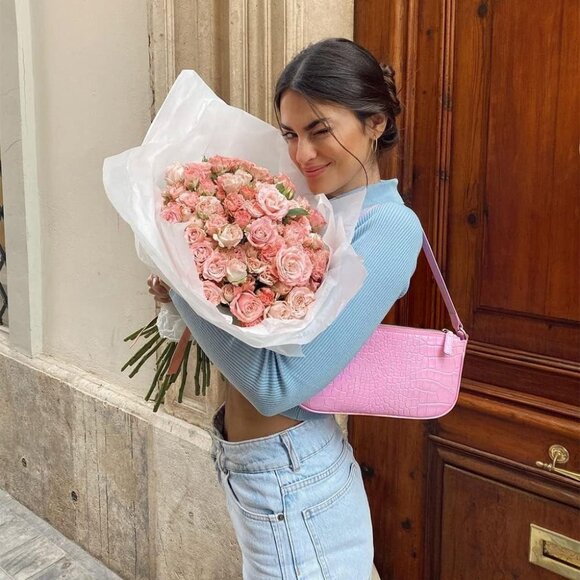 Crocodile Effect Faux Leather Clutch Shoulder Purse for Women Large Capacity - Picture 3 of 6